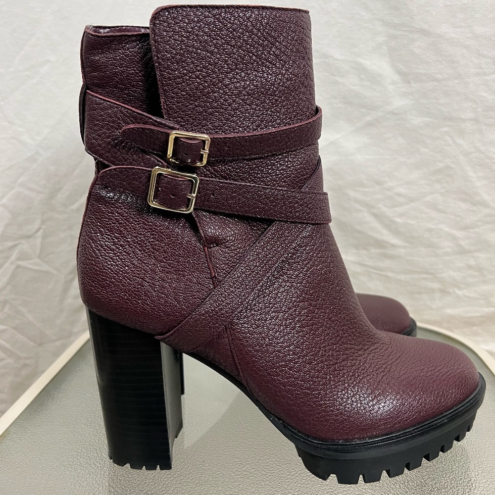 Vince Camuto NWOT Elisen Burgundy Leather Mid-Calf Boots Size 11